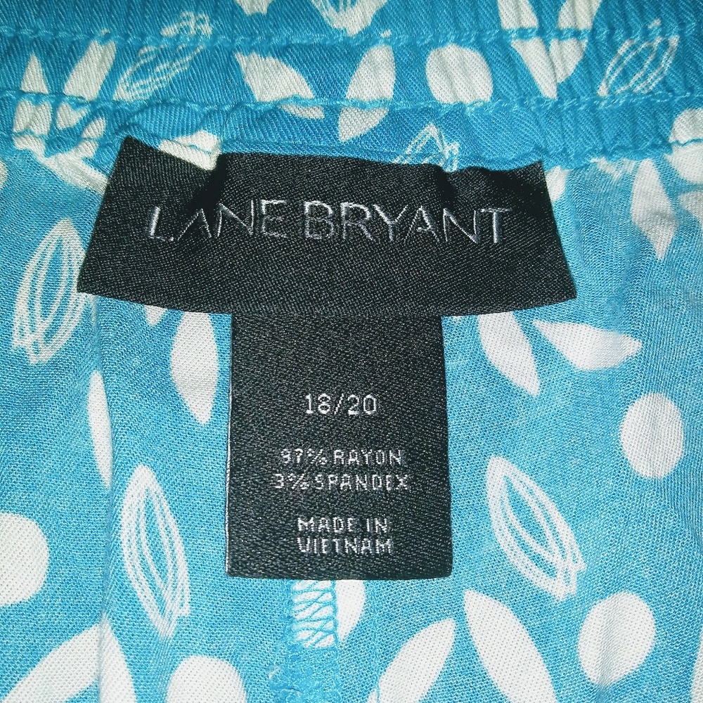 NEW Lane Bryant Teal & White Spring Shorts Plus - Picture 2 of 3